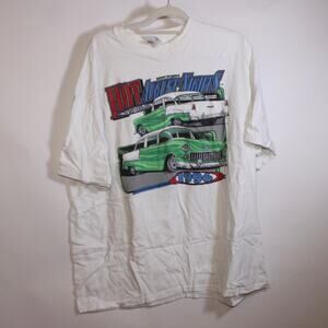 Vintage Hanes Beefy Tshirt White Hot August Nights Cadillac Size XXL